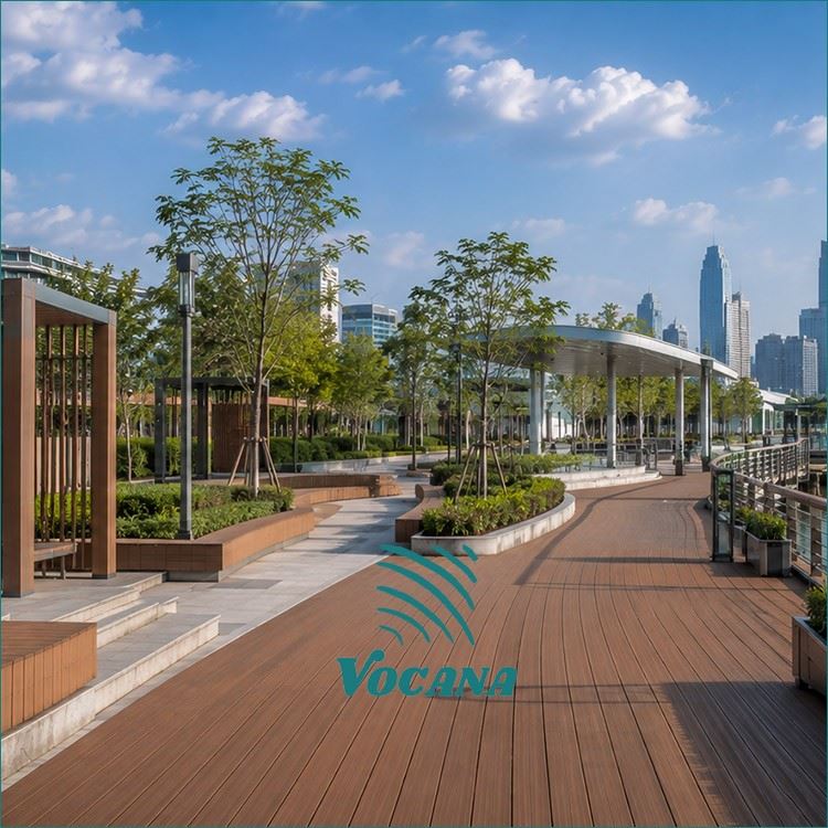 Composite Decking Boards For Qatar Hotels & Rooftop Terraces | Commercial WPC Deck Boards factory