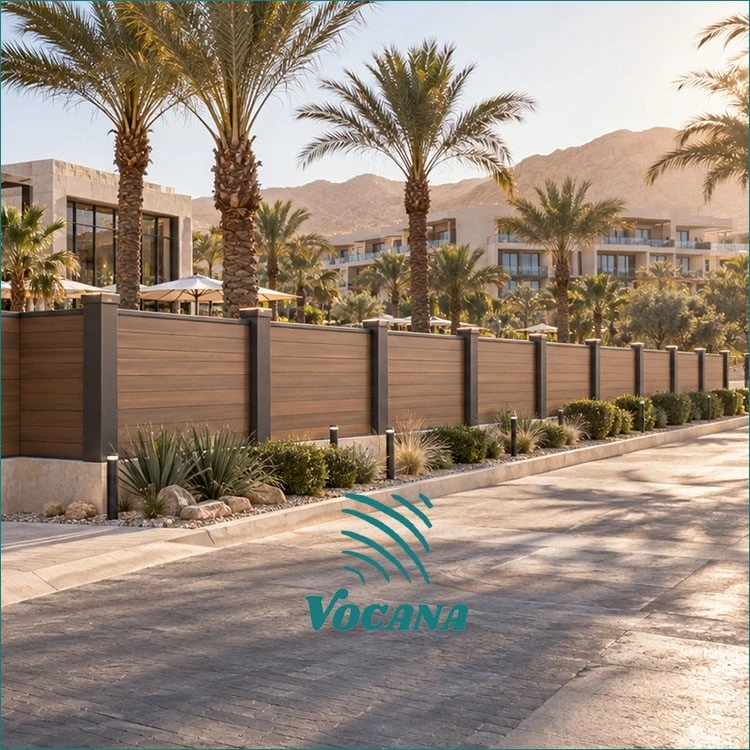 product-1-1 Commercial WPC perimeter fencing around a Saudi resort landscape